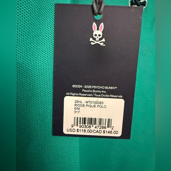 Psycho McBunny NWT Ridge Piqué Polo in Simply Green - Picture 6 of 8